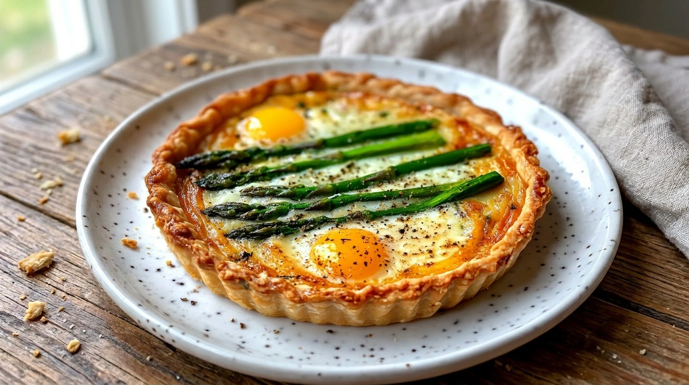 Härlig vårsparrisäggstårta | Fräsch och enkel sparrisparfekt - traditionellt Svensk Våriga middagar recept, perfekt till vardagsmiddag